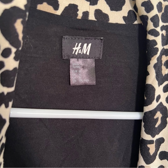 H&M Open Front Knit Blazer Animal Print M - Picture 10 of 11